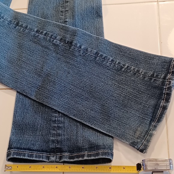 Miss Me Jeans, Size 29, Mid-Rise, Boot Cut, 30W x 28L, Bedazzled, Distressed - Picture 5 of 13